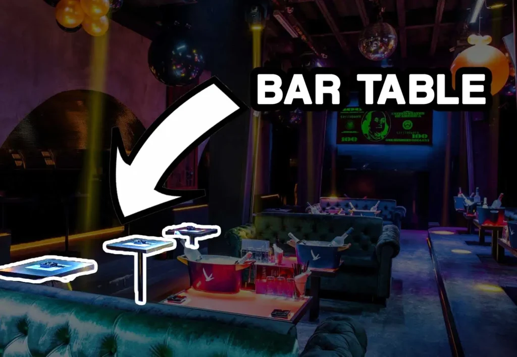 the bank club Bar table
