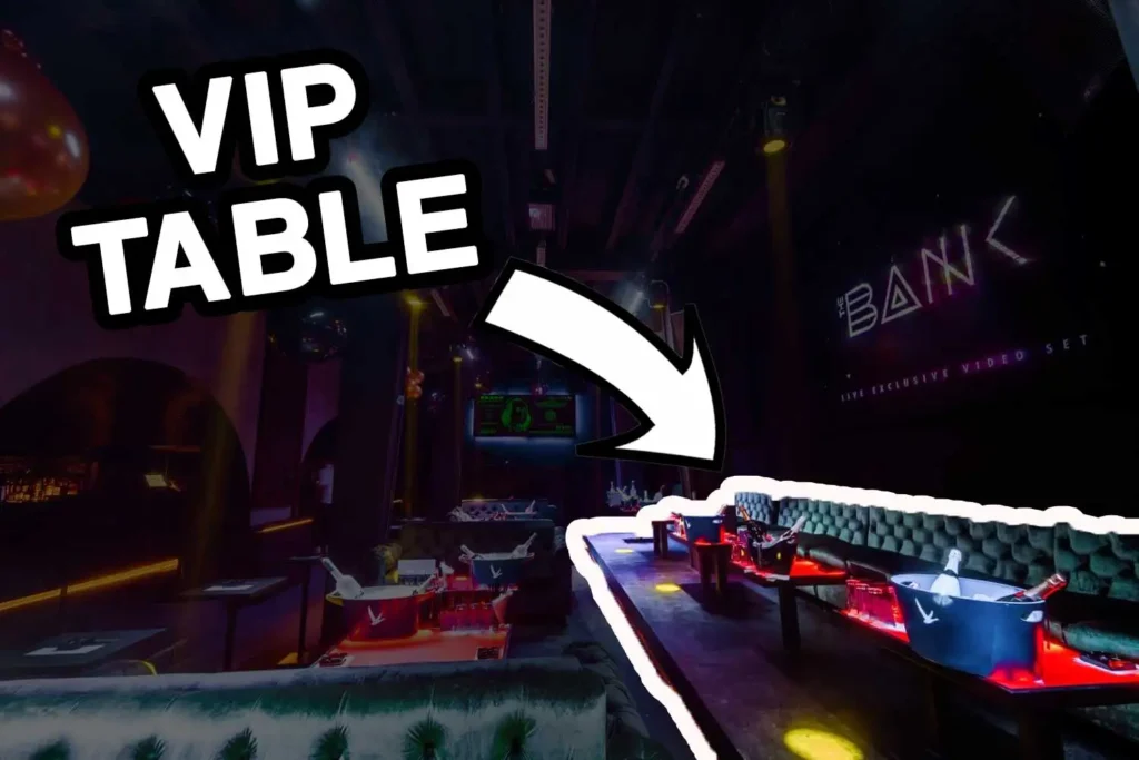 The Bank club vip table