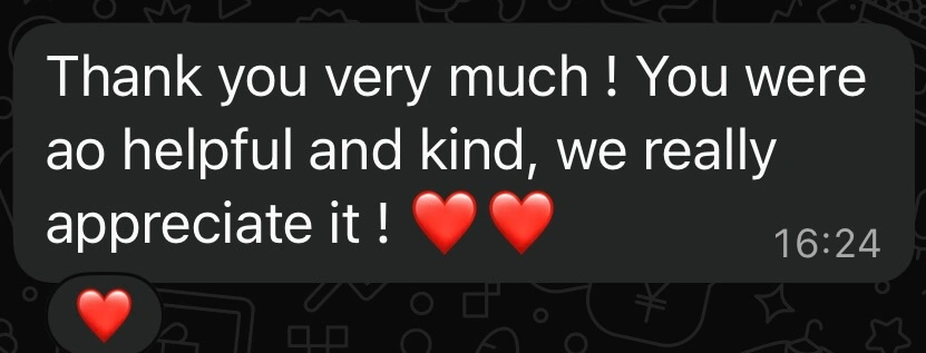 Screenshot of a client message expressing satisfaction with the service and the atmosphere at a Belgrade nightclub.