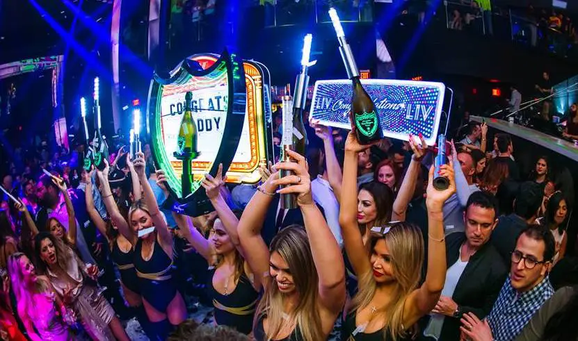 VIP table service with bottle of premium spirits at a Belgrade nightclub